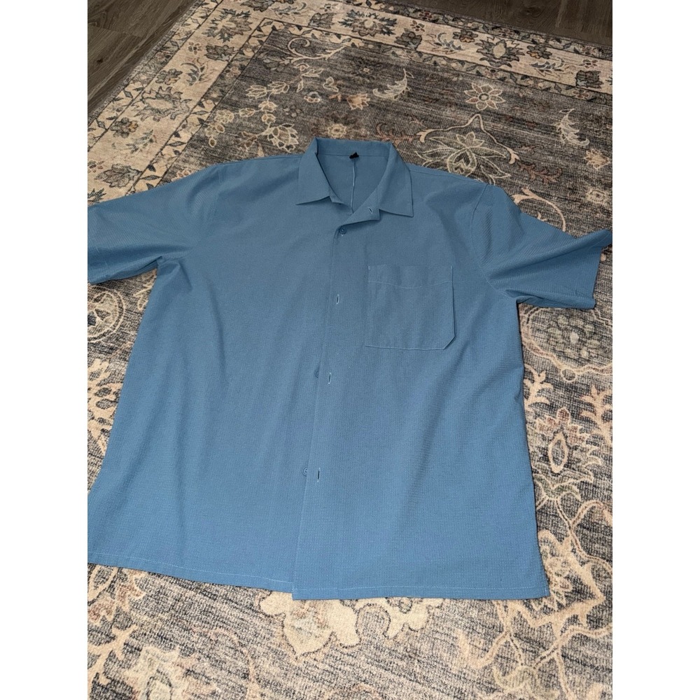 Men's Short Sleeve Button Front Shirt Lululemon Blue